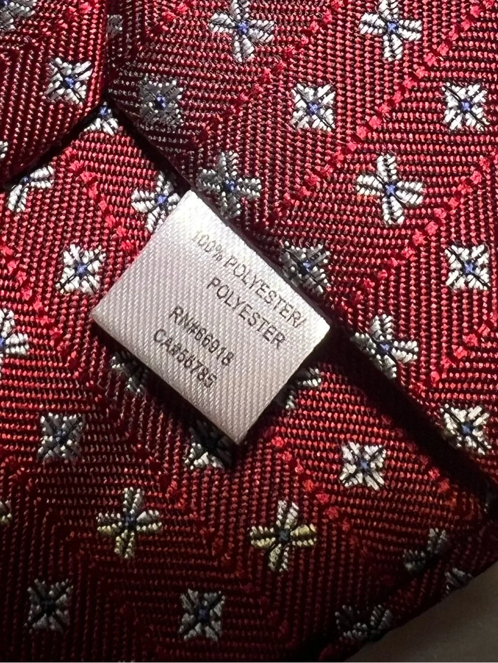 Men's Burgundy Patterned Silk Tie